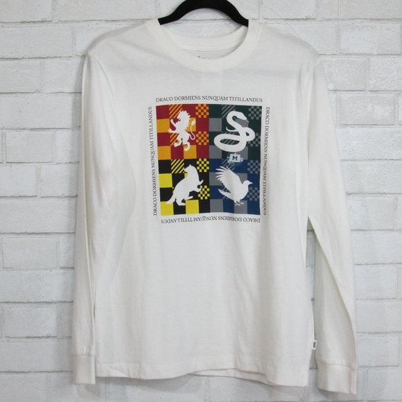 NWT Vans Harry Potter Hogwarts Houses White Long Sleeve Tee Shirt - Picture 2 of 6